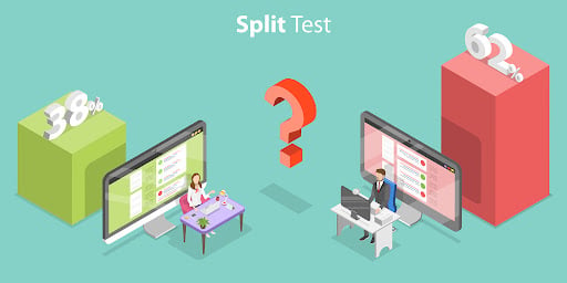 Computer illustration of A/B test showing second variant is more effective.