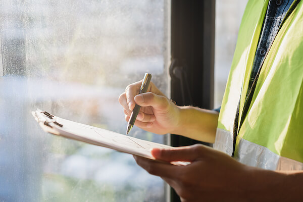 A home inspector carrying out a home inspection contingency