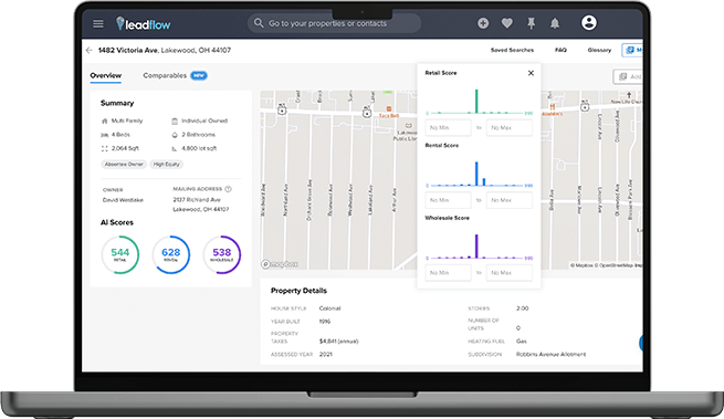 Leadflow's real estate tech Ai interface