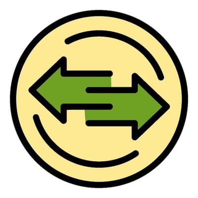 An illustration of a "reverse" sign, indicated by two arrows going in opposite directions